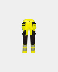 Hi-vis werkbroek stretch afneembare om te personaliseren - Geel-Zwart