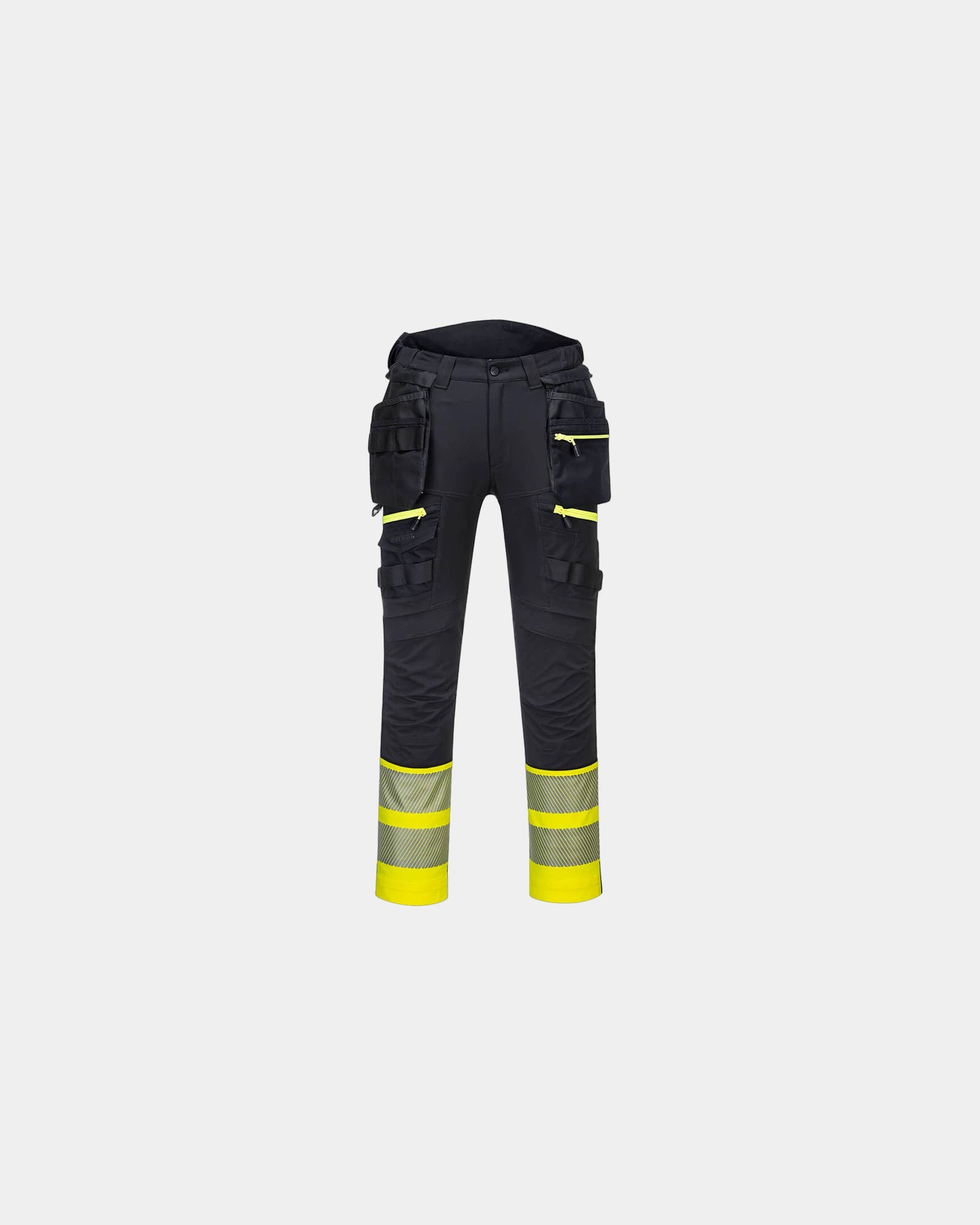 Werkbroek hi-vis stretch met kniezakken om te personaliseren - Geel-Zwart