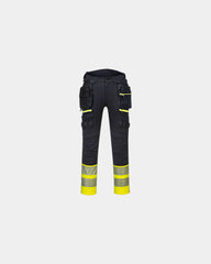 Werkbroek hi-vis stretch met kniezakken om te personaliseren - Geel-Zwart