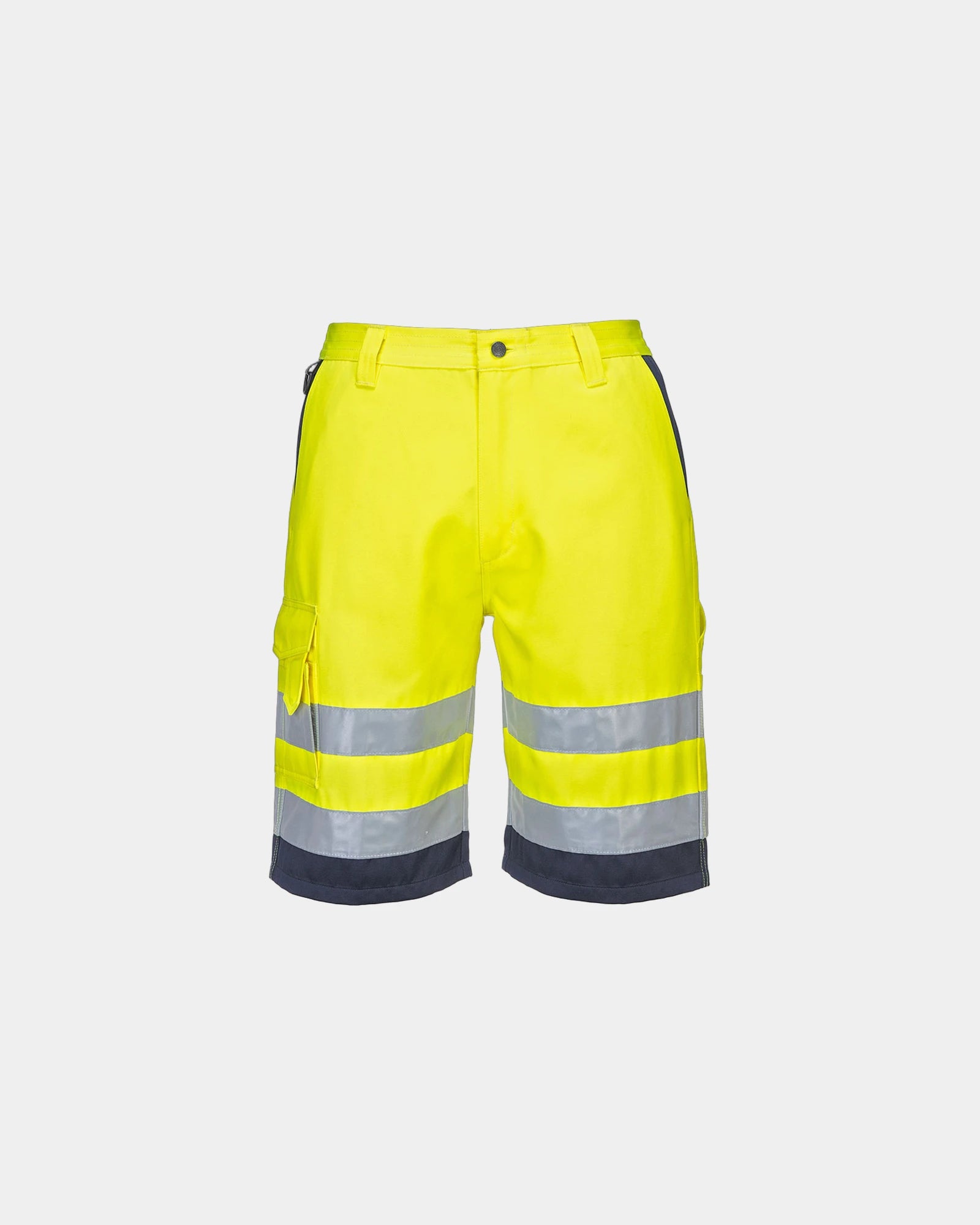 Bermuda HiVis polycoton om te personaliseren - Geel-Marineblauw
