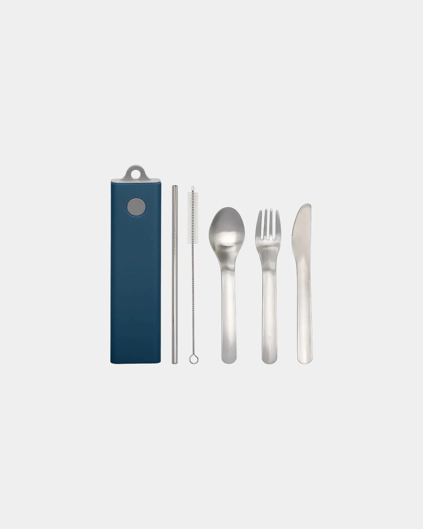 Bestekset 5-delig roestvrij staal om te personaliseren - Marineblauw