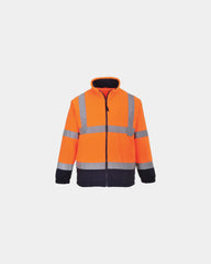Fleecejack HiVis tweekleurig om te personaliseren - Oranje