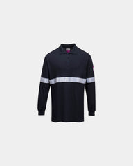 Polo antistatisch vlamvertragend om te personaliseren - Marineblauw