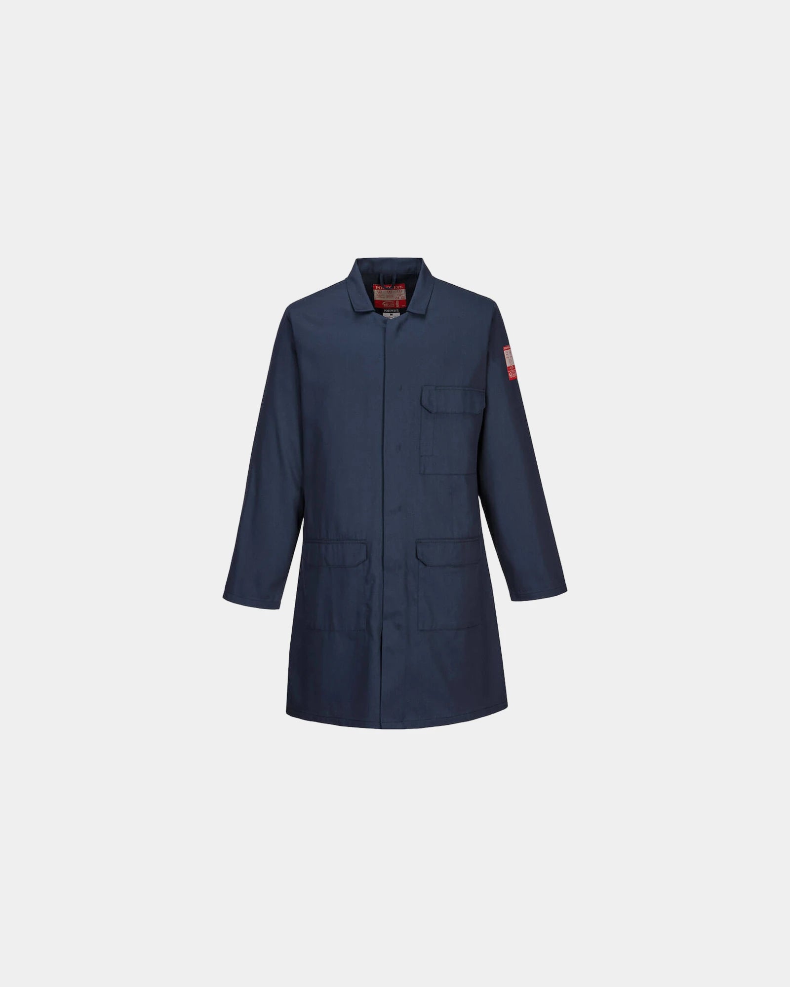 Overjas vlamvertragend gewatteerd blauw om te personaliseren - Marineblauw