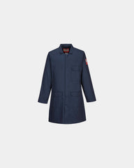 Overjas vlamvertragend gewatteerd blauw om te personaliseren - Marineblauw