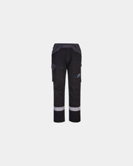 Werkbroek FR met kniebeschermerzakken om te personaliseren - Zwart-Hemelsblauw
