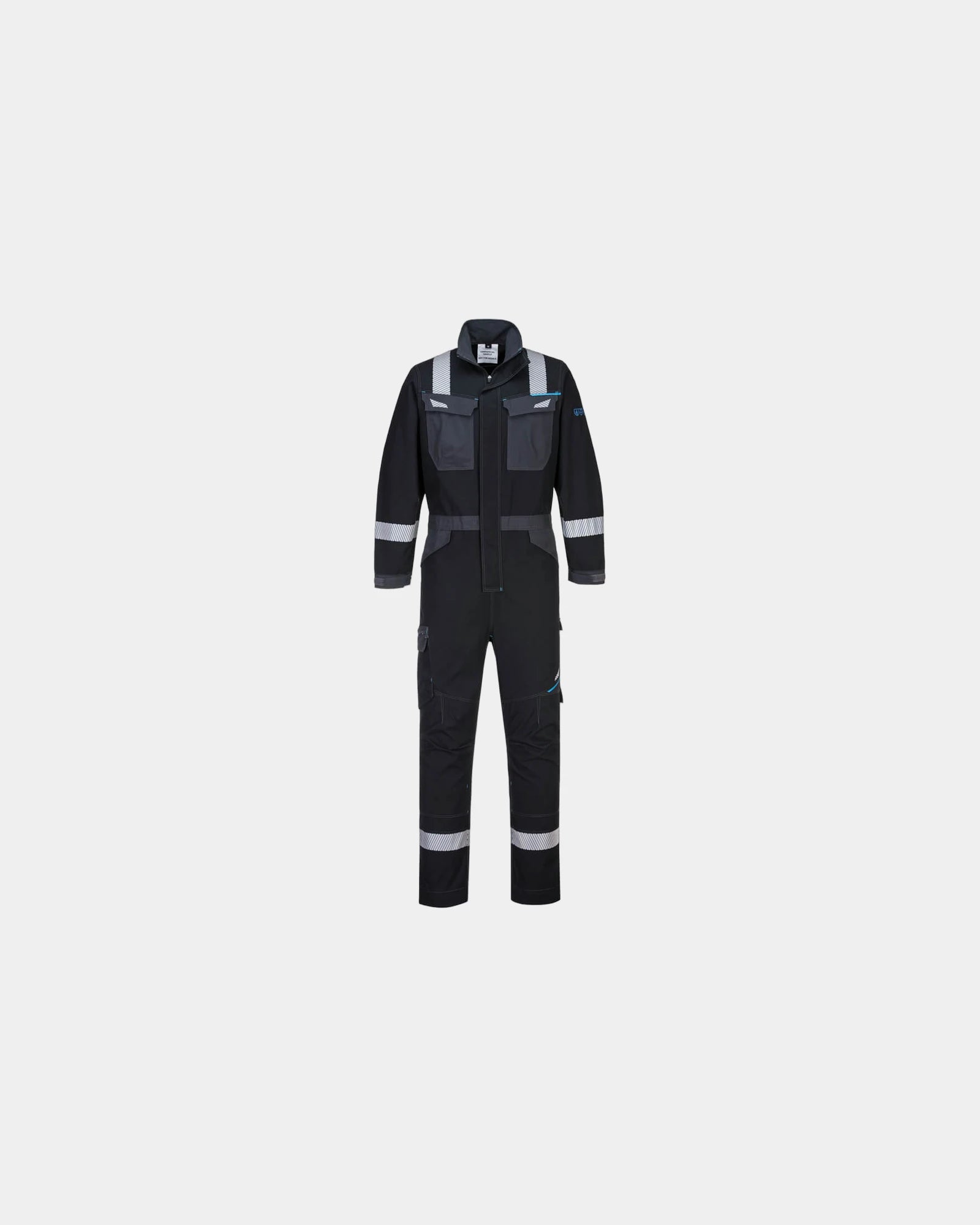 Overall vlambestendig Modaflame 280g om te personaliseren - Zwart-Hemelsblauw