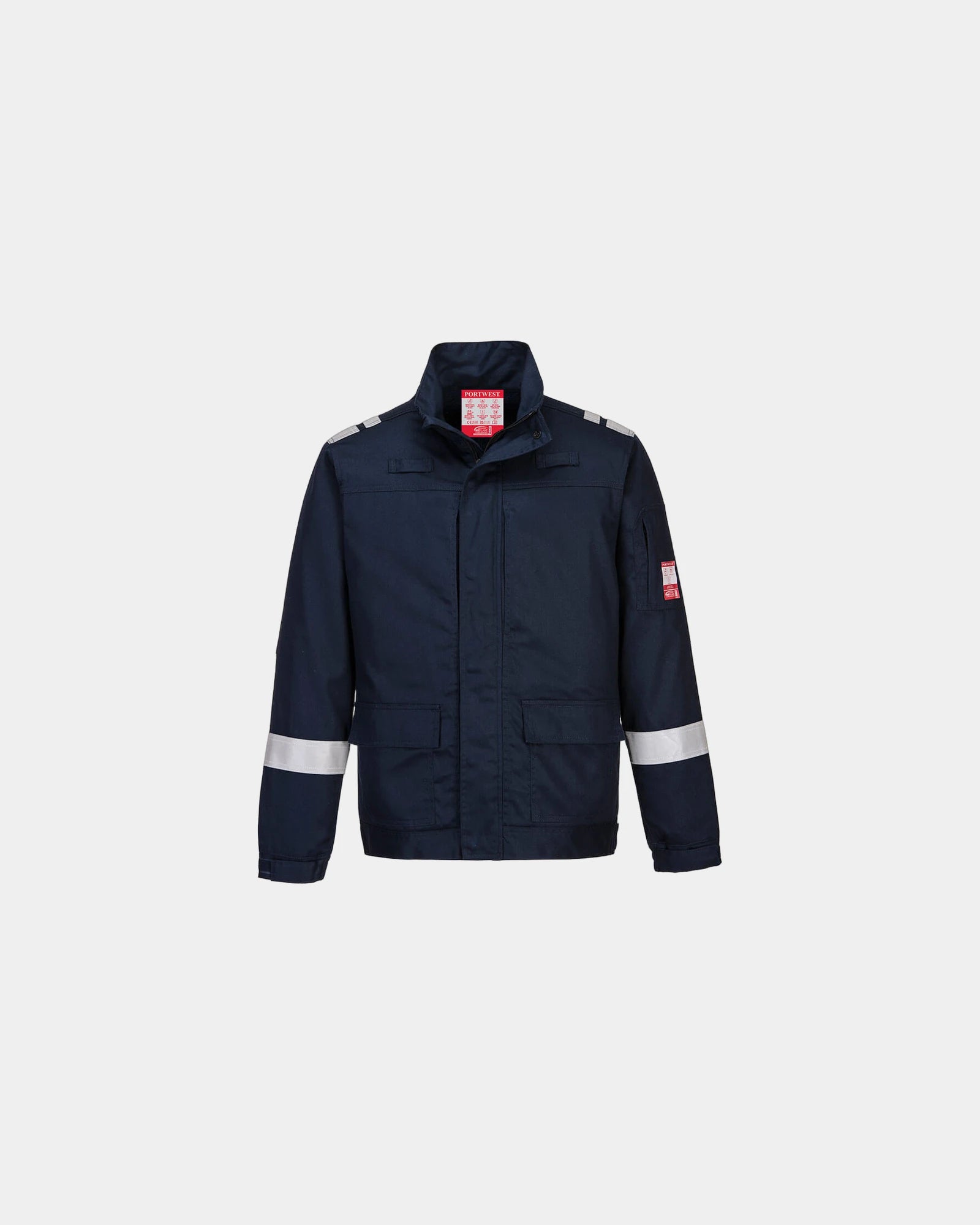 Vlamvertragend jack katoen brandwerend om te personaliseren - Marineblauw