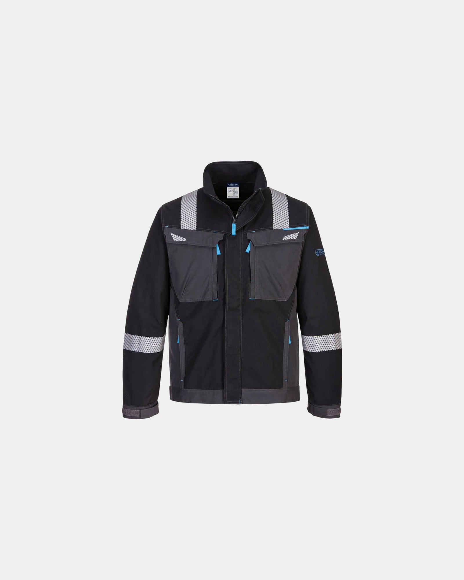 Werkjas FR Modaflame 280 g/m² om te personaliseren - Zwart-Hemelsblauw