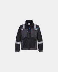 Werkjas FR Modaflame 280 g/m² om te personaliseren - Zwart-Hemelsblauw