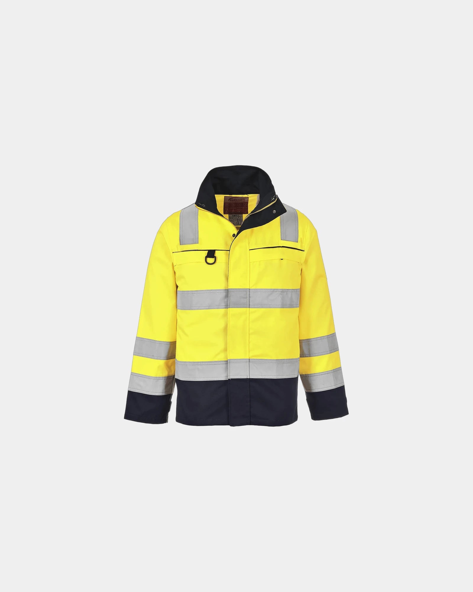 Hoge-zichtbaarheid jack multirisico om te personaliseren - Geel-Marineblauw