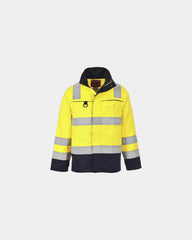 Hoge-zichtbaarheid jack multirisico om te personaliseren - Geel-Marineblauw