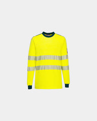 T-shirt hi-vis vlamvertragend om te personaliseren - Geel-Marineblauw