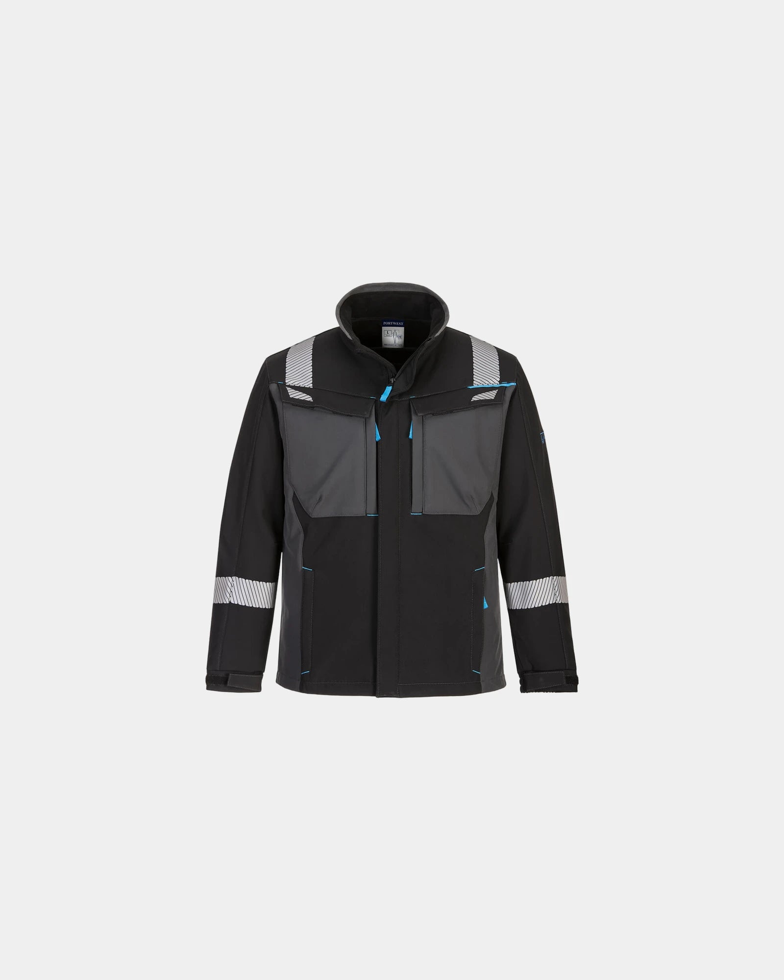 Softshell jas WX3 vlamvertragend om te personaliseren - Zwart-Hemelsblauw