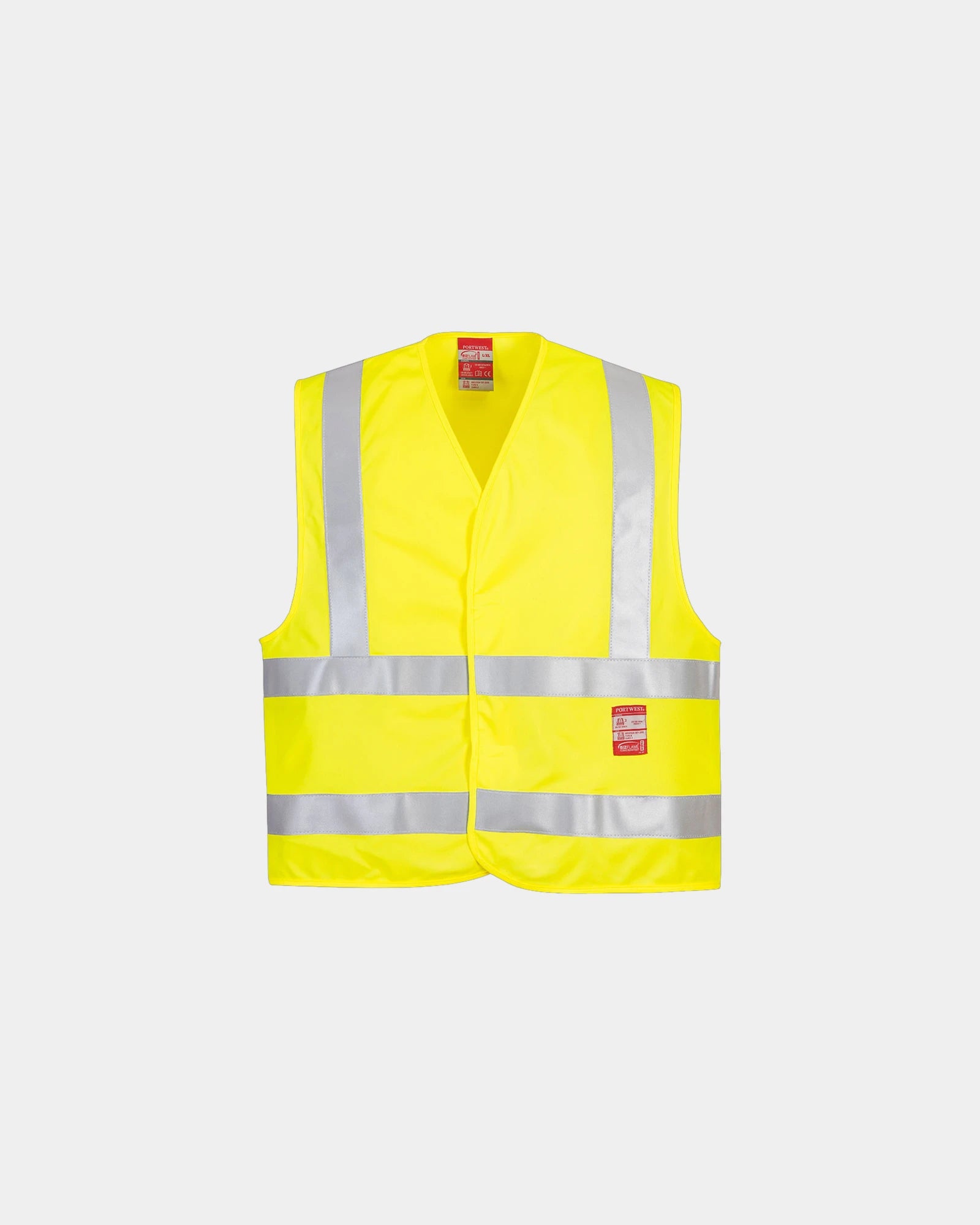 Hi-vis veiligheidsvest vlamvertragend om te personaliseren - Geel