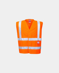 Hi-vis veiligheidsvest vlamvertragend om te personaliseren - Oranje
