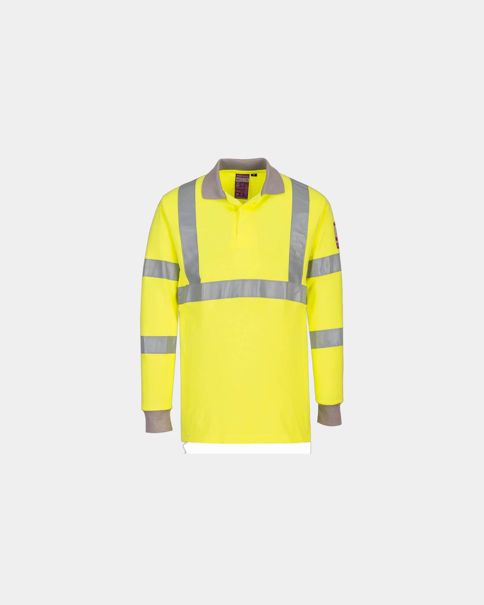Polo lange mouwen reflecterend hi-vis om te personaliseren - Geel