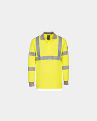 Polo lange mouwen reflecterend hi-vis om te personaliseren - Geel