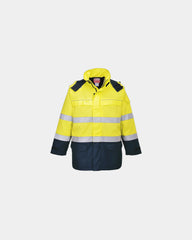 Hi-Vis parka met vlambescherming om te personaliseren - Geel-Marineblauw