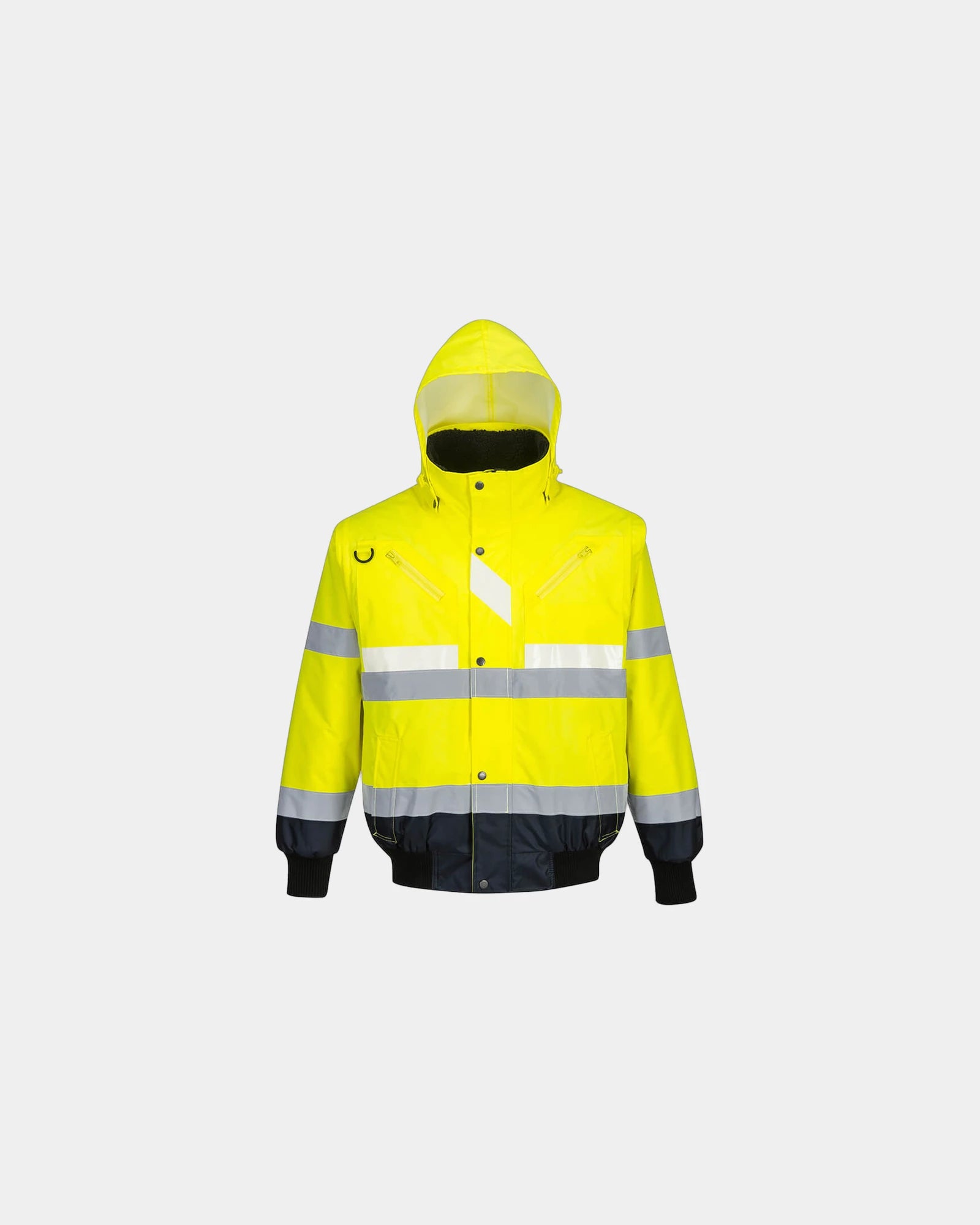 Bomberjack 3-in-1 reflecterend om te personaliseren - Geel-Marineblauw