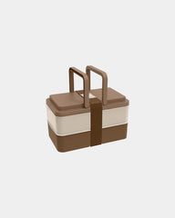 Lunchbox 2 vakken 1L om te personaliseren - Beige-Bruin