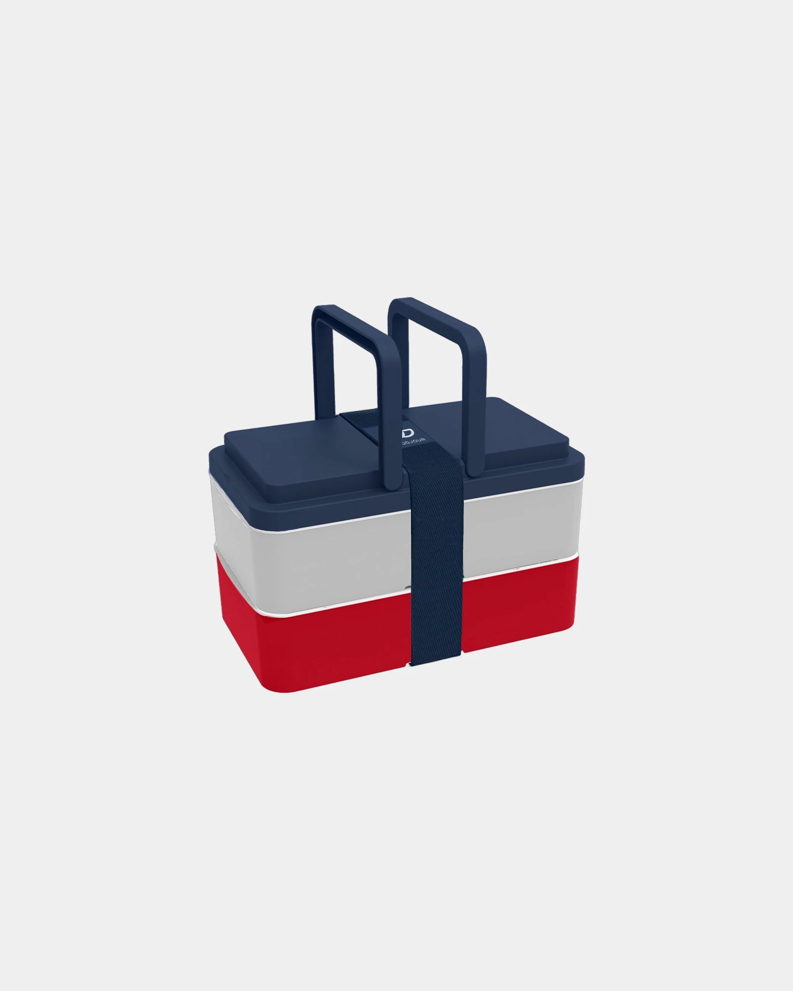 Lunchbox 2 vakken 1L om te personaliseren - Wit-Blauw