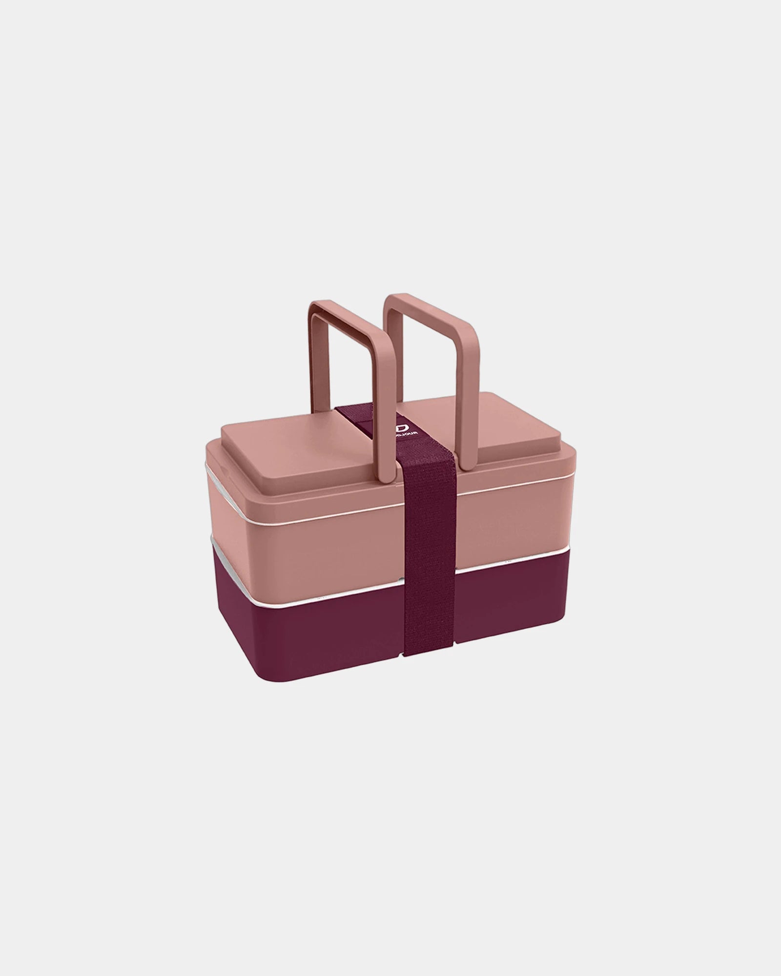 Lunchbox 2 vakken 1L om te personaliseren - Pruimkleurig-Beige