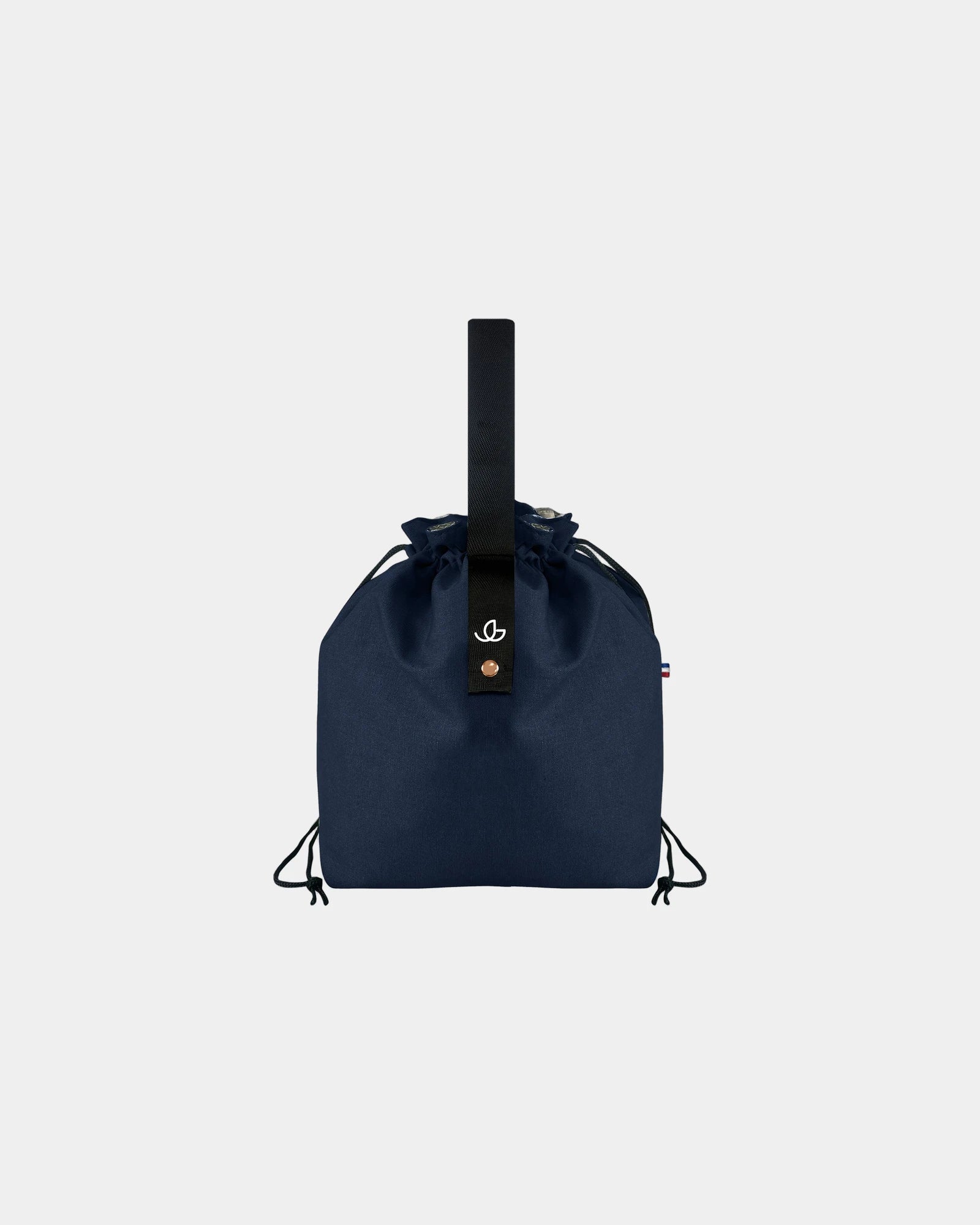 Lunchtas gerecycled katoen Frankrijk om te personaliseren - Marineblauw-Zwart