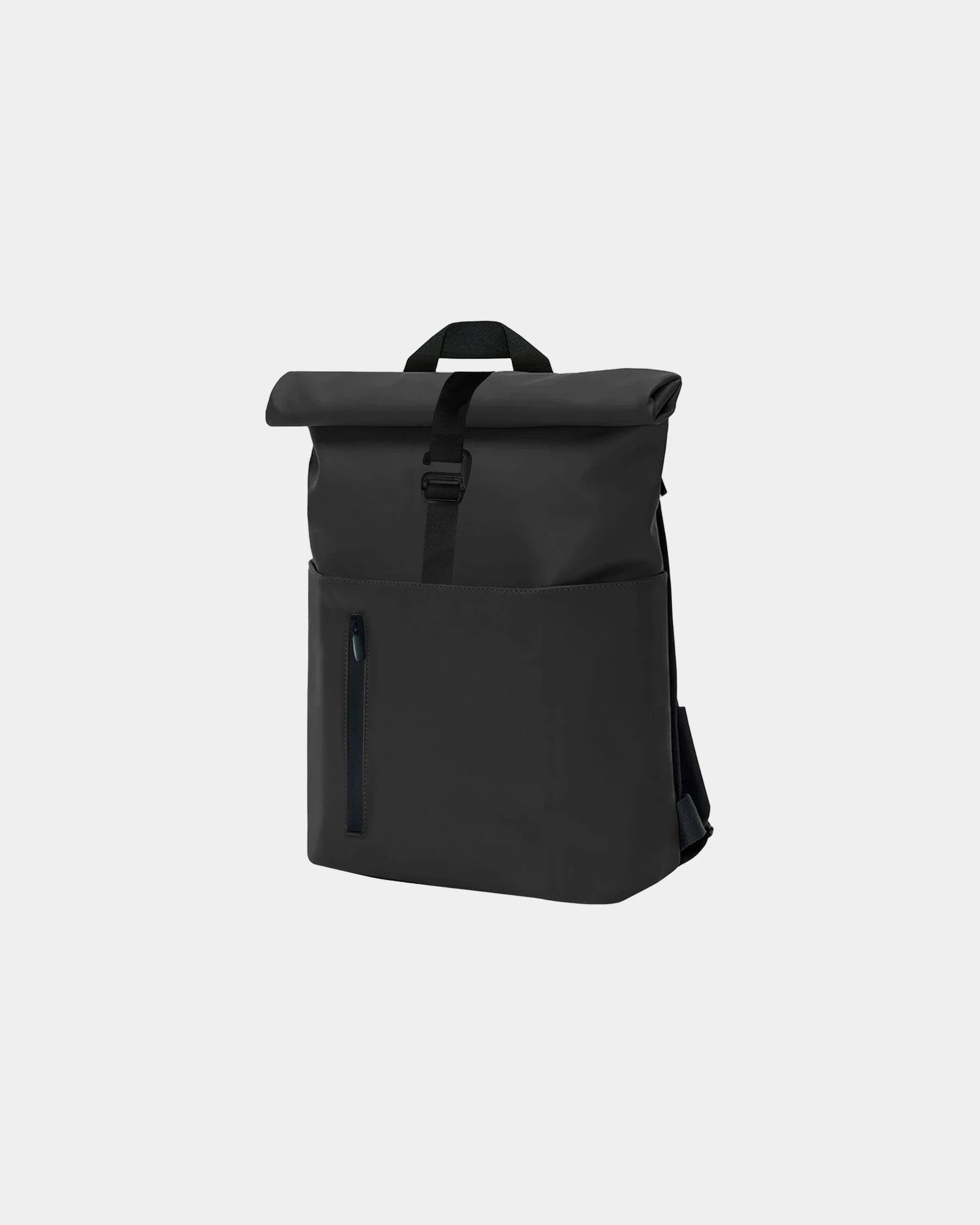 Gerecyclede rugzak polyurethaan rolltop om te personaliseren - Zwart