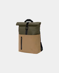 Gerecyclede rugzak polyurethaan rolltop om te personaliseren - Beige-Kaki