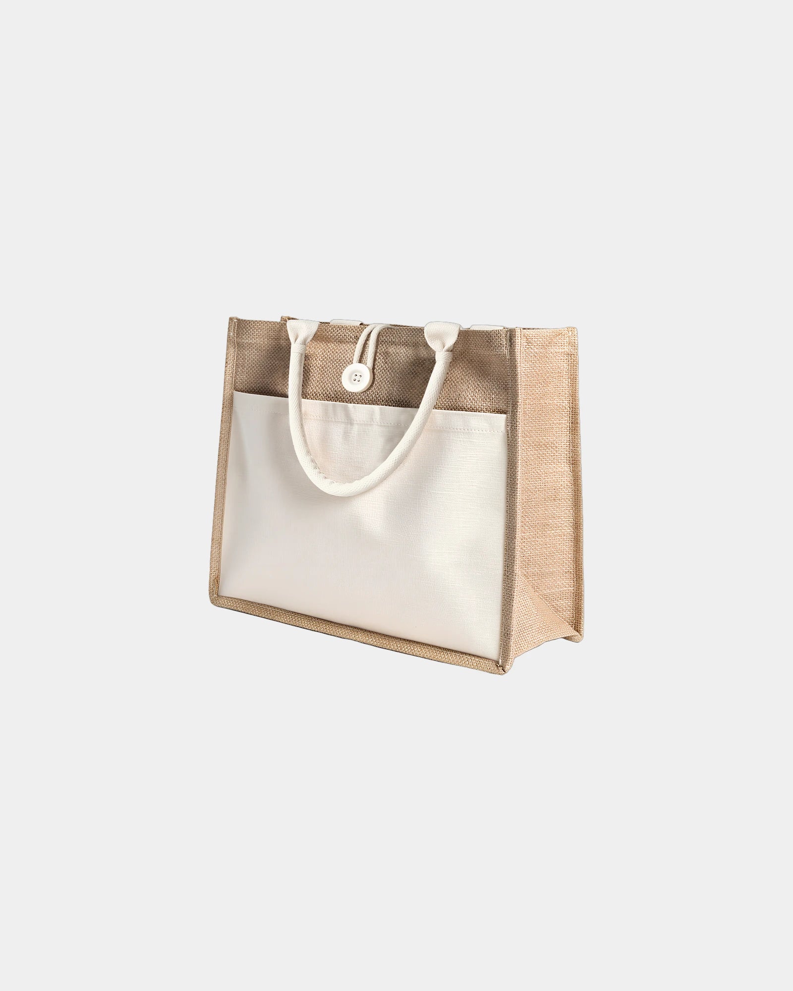 Tas jute gerecycled katoen Goodjour om te personaliseren - Ecru