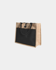 Tas jute gerecycled katoen Goodjour om te personaliseren - Zwart