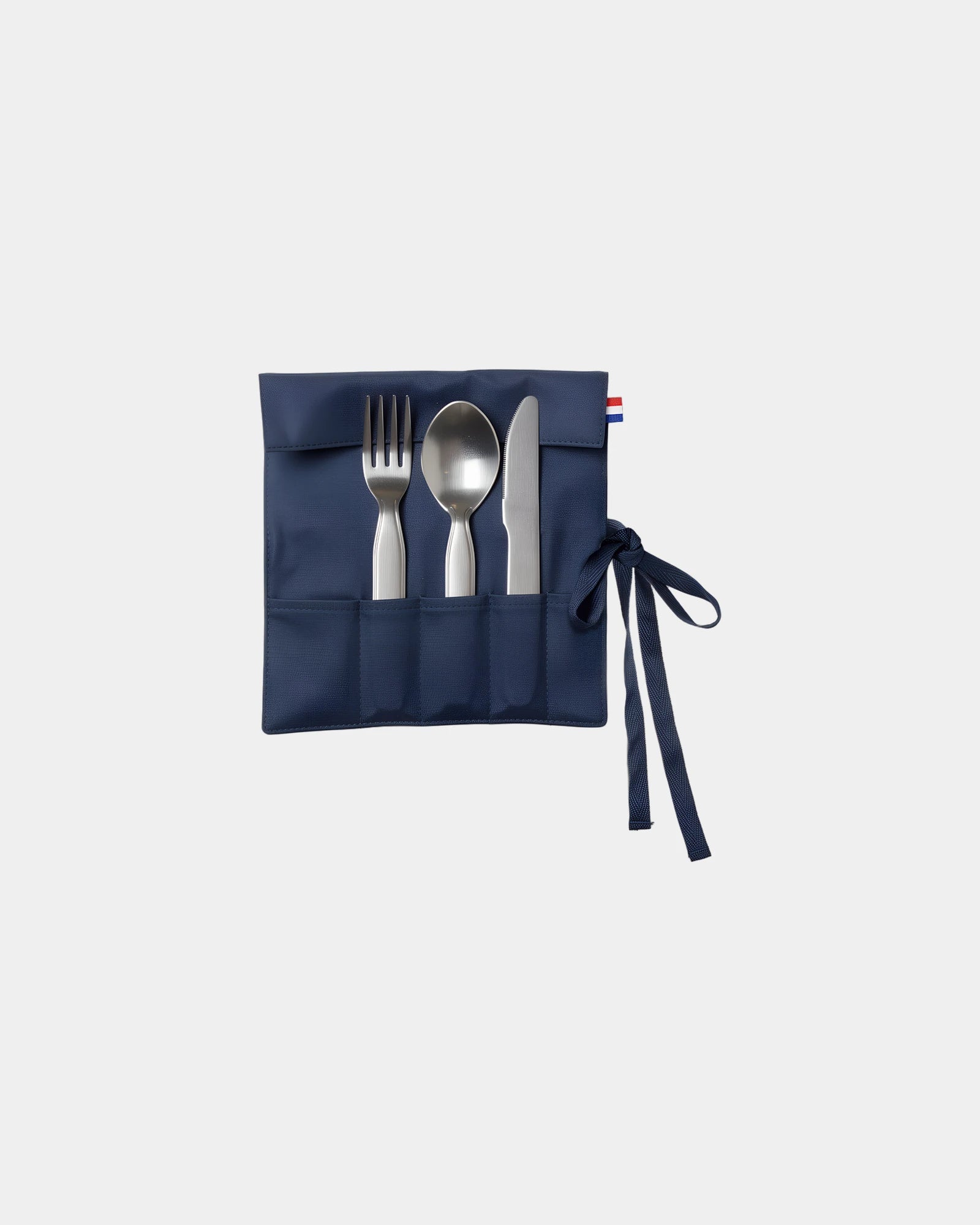 Bestekset gerecycled katoen Goodjour om te personaliseren - Marineblauw