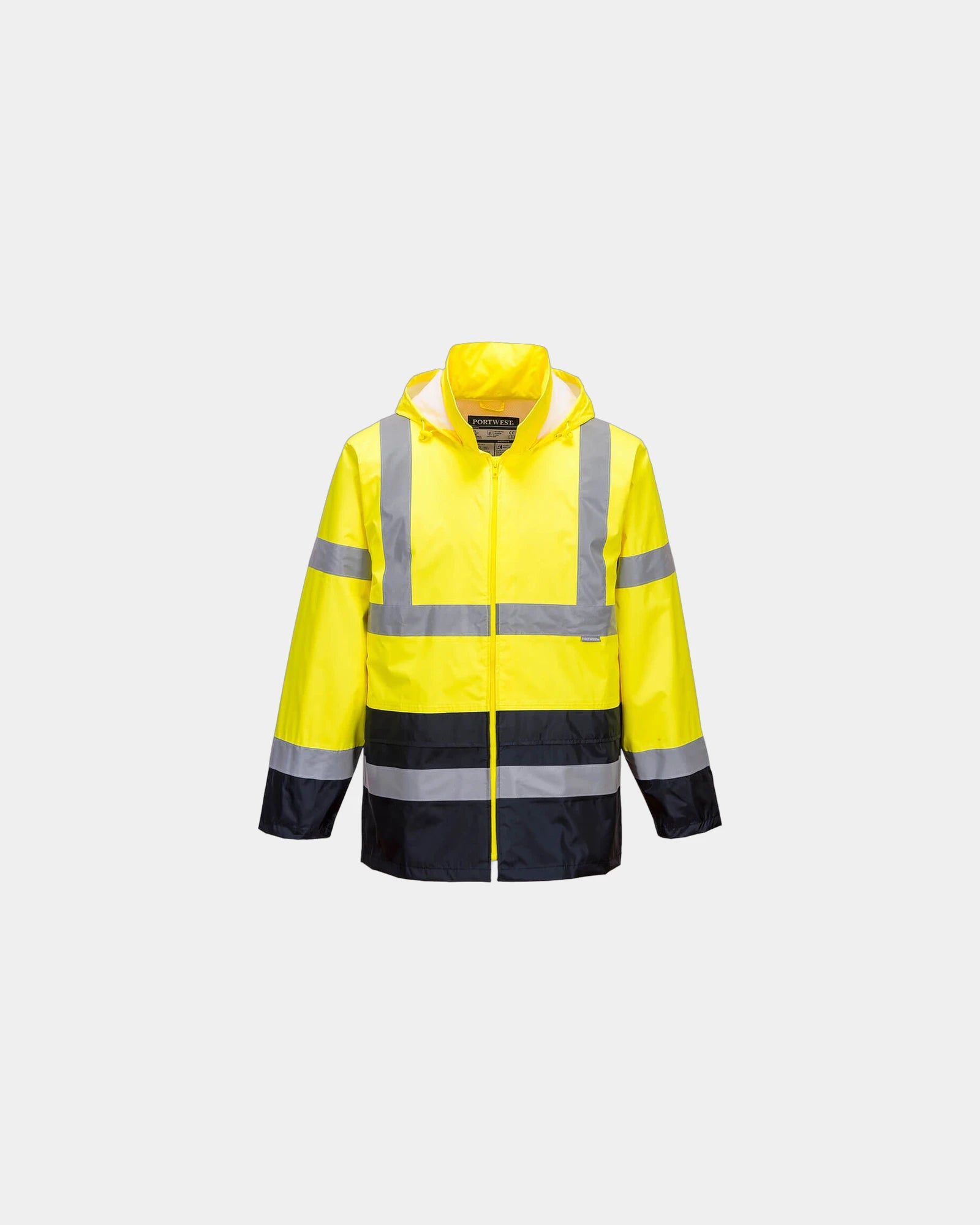 Regenjas hi-vis tweekleurig ISO 20471 om te personaliseren - Geel-Marineblauw