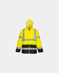 Regenjas hi-vis tweekleurig ISO 20471 om te personaliseren - Geel-Zwart