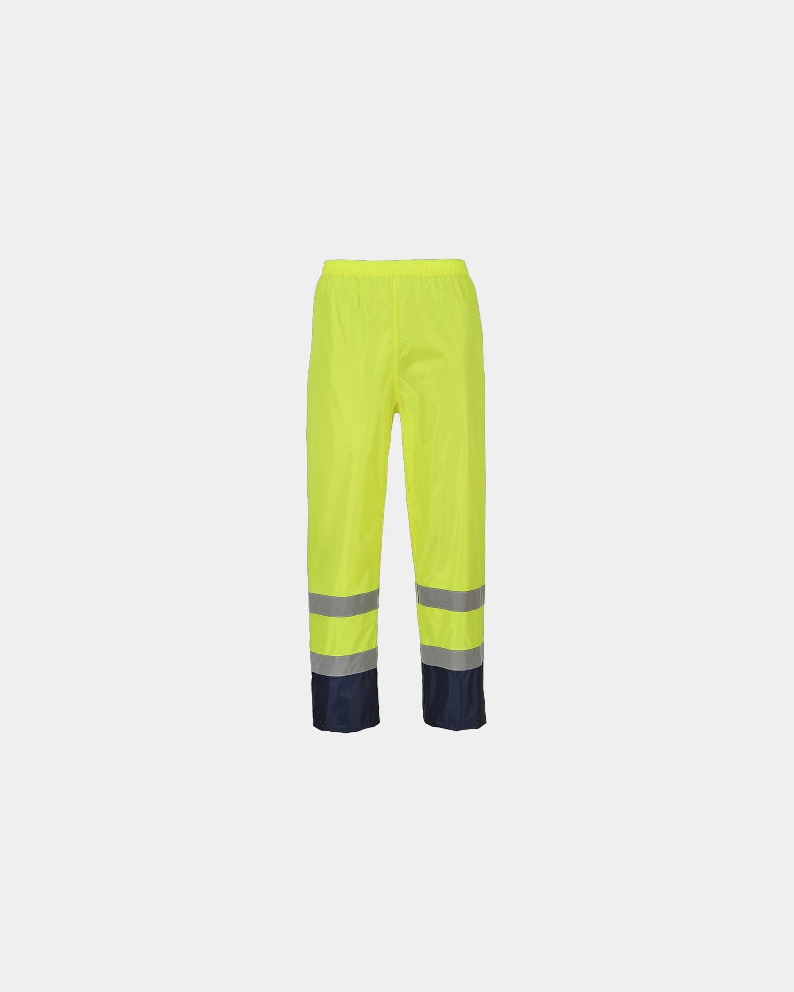 Regenbroek Hi-Vis waterdicht polyester om te personaliseren - Geel-Marineblauw