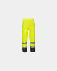 Regenbroek Hi-Vis waterdicht polyester om te personaliseren - Geel-Zwart