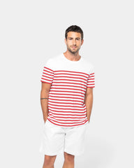 Heren matrozen T-shirt met ronde hals, te personaliseren