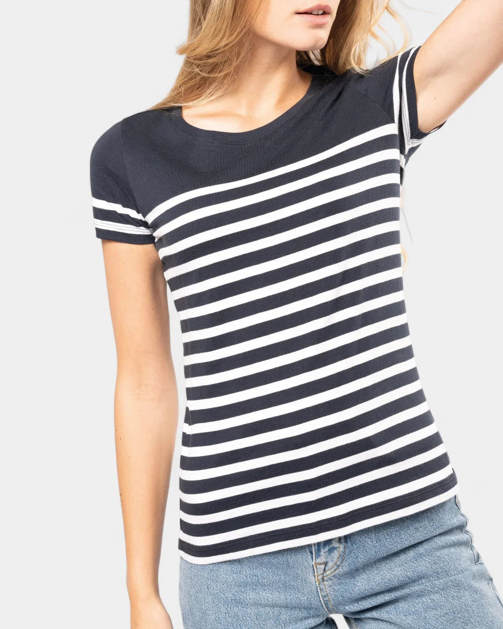 Dames matrozen T-shirt met ronde hals, te personaliseren - 7