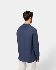 Gewassen overhemd met Mao-kraag voor heren om te personaliseren - 3
