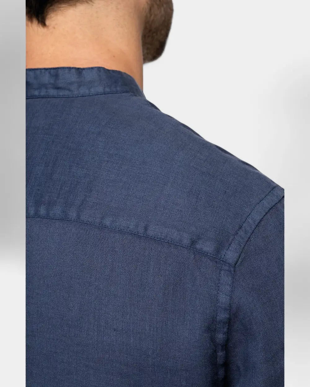 Gewassen overhemd met Mao-kraag voor heren om te personaliseren - 4