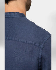 Gewassen overhemd met Mao-kraag voor heren om te personaliseren - 4