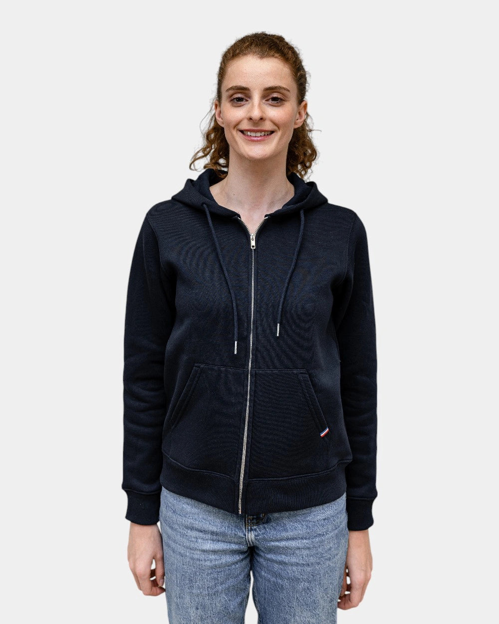 Dames hoodie fleece met rits om te personaliseren