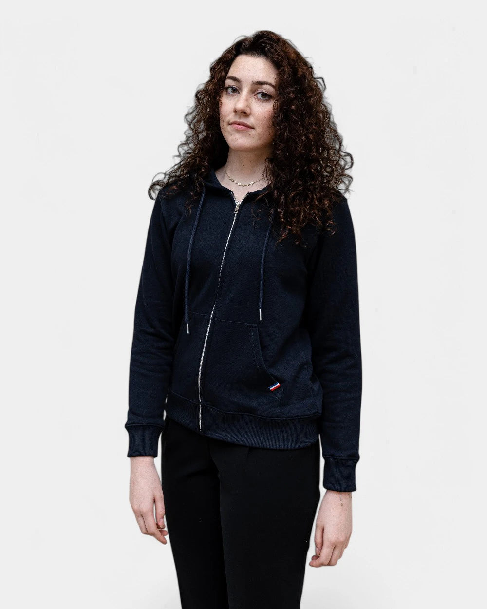 Dames rits-hoodie Made in France, te personaliseren