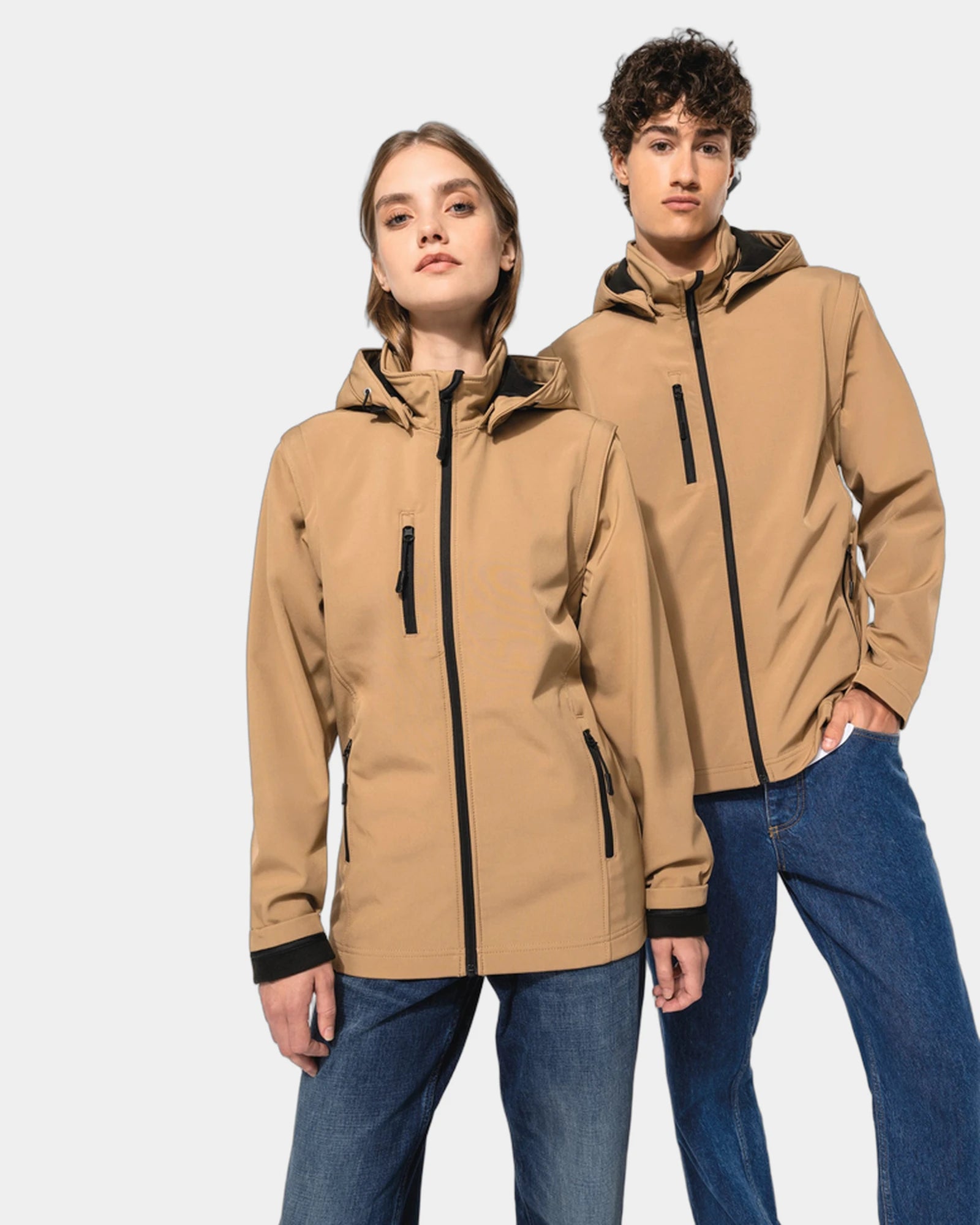 Softshell jas 3-laags met afneembare om te personaliseren - Titanium