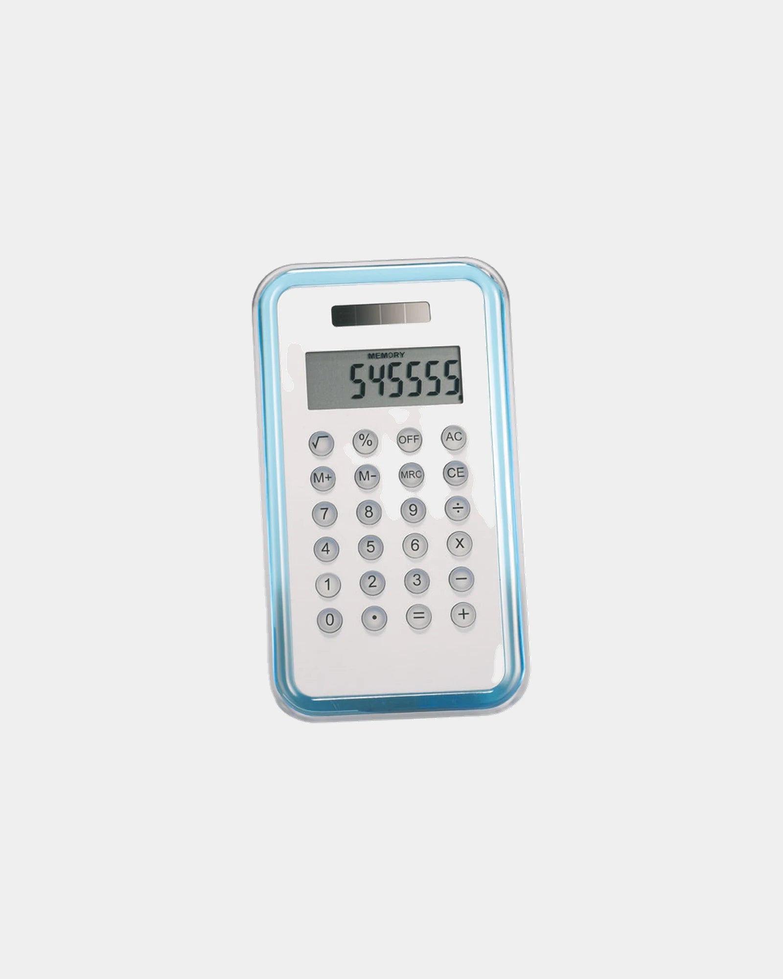 Rekenmachine dual 8 cijfers blauw om te personaliseren - Transparant blauw