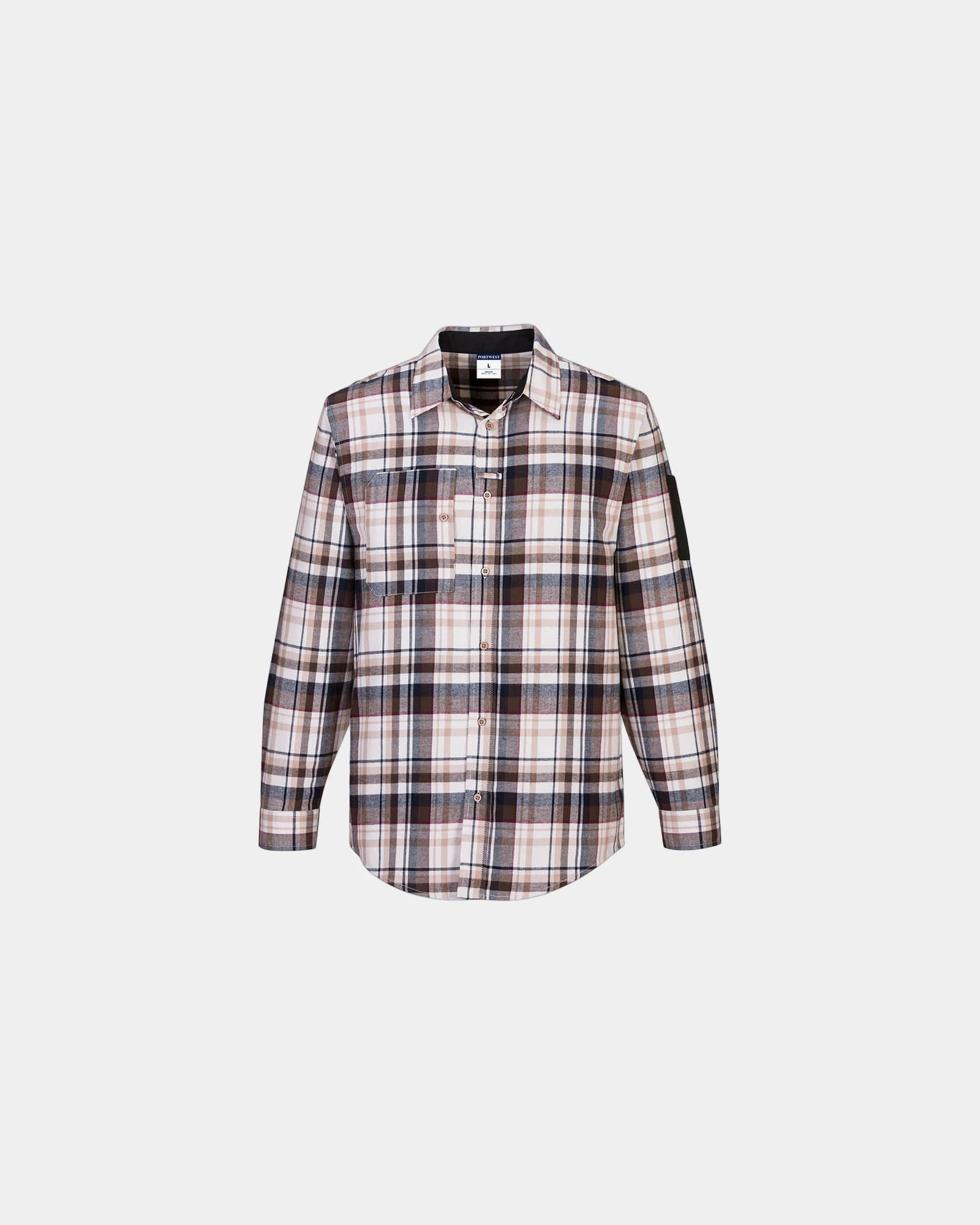 Werkoverhemd geruit 100% katoen KX3 om te personaliseren - Bruin