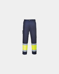 Werkbroek Hi-Vis tweekleurig veiligheid om te personaliseren - Geel-Marineblauw