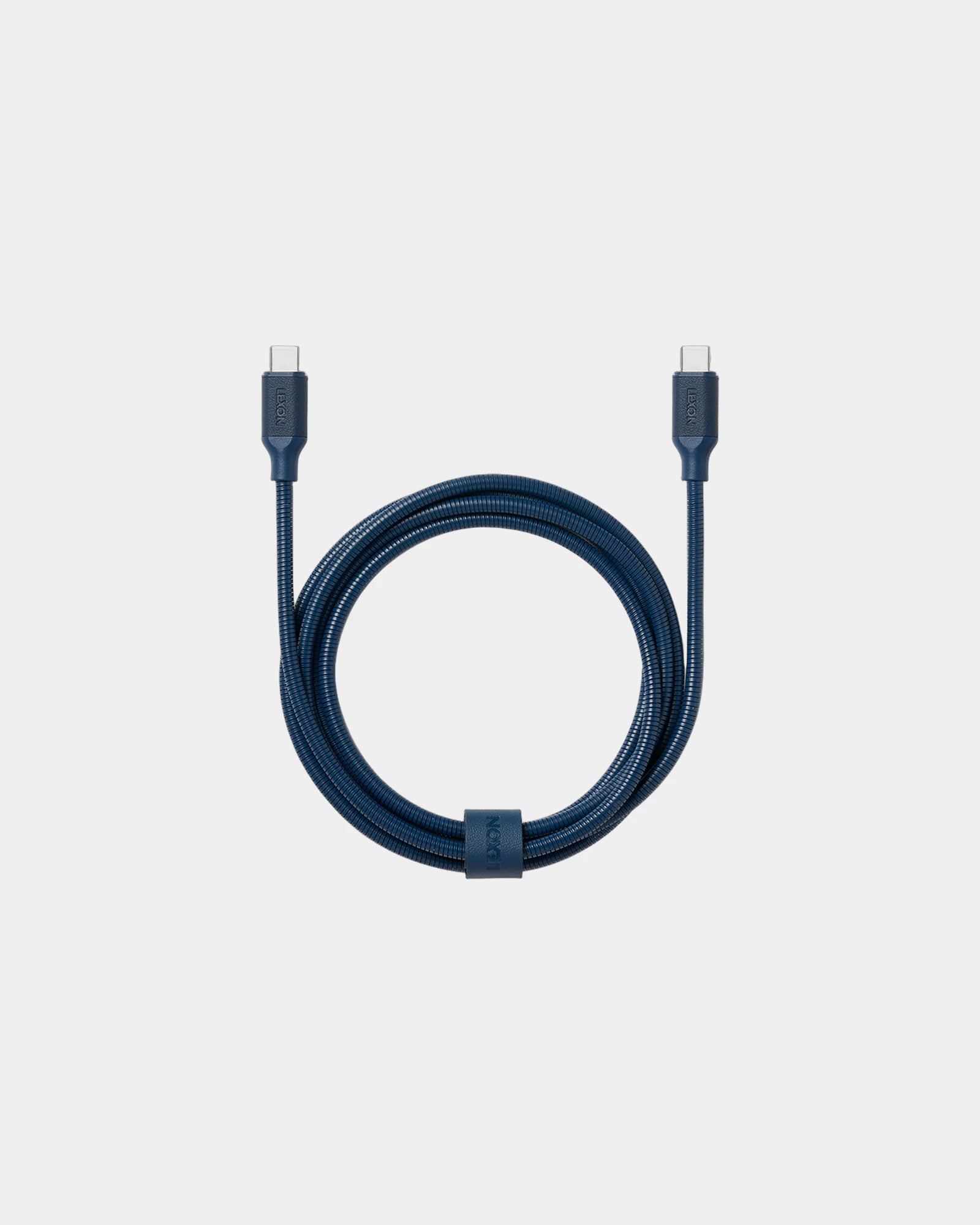 Oplaadkabel USB-C metaal Lexon Metali-C om te personaliseren - Donkerblauw
