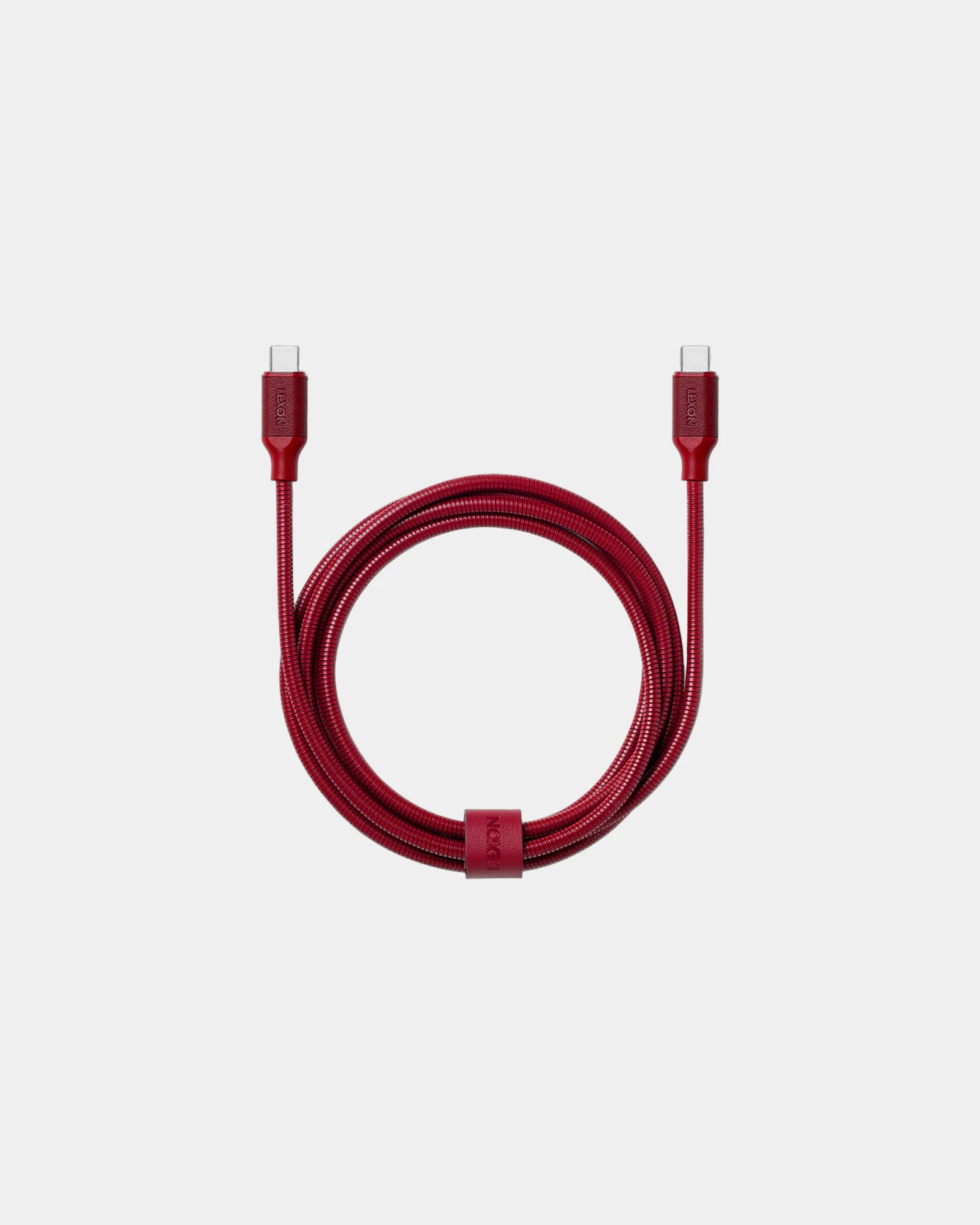 Oplaadkabel USB-C metaal Lexon Metali-C om te personaliseren - Donkerrood
